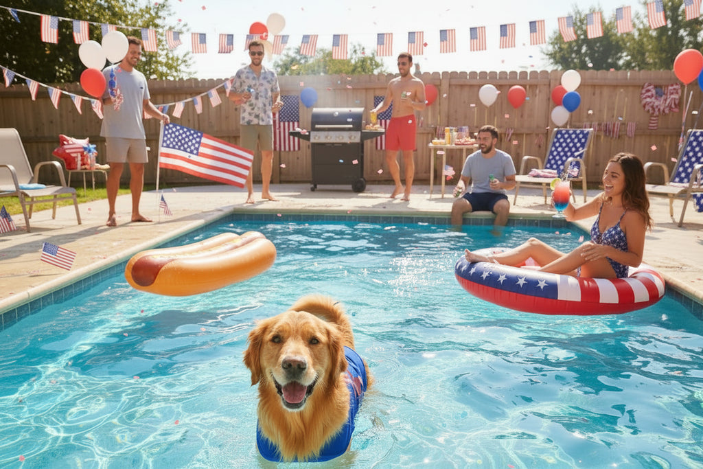 Uncle Sam Style Tee - Blue Patriotic Dog Shirt