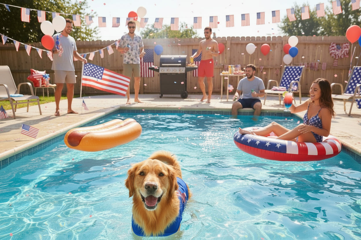 Uncle Sam Style Tee - Blue Patriotic Dog Shirt