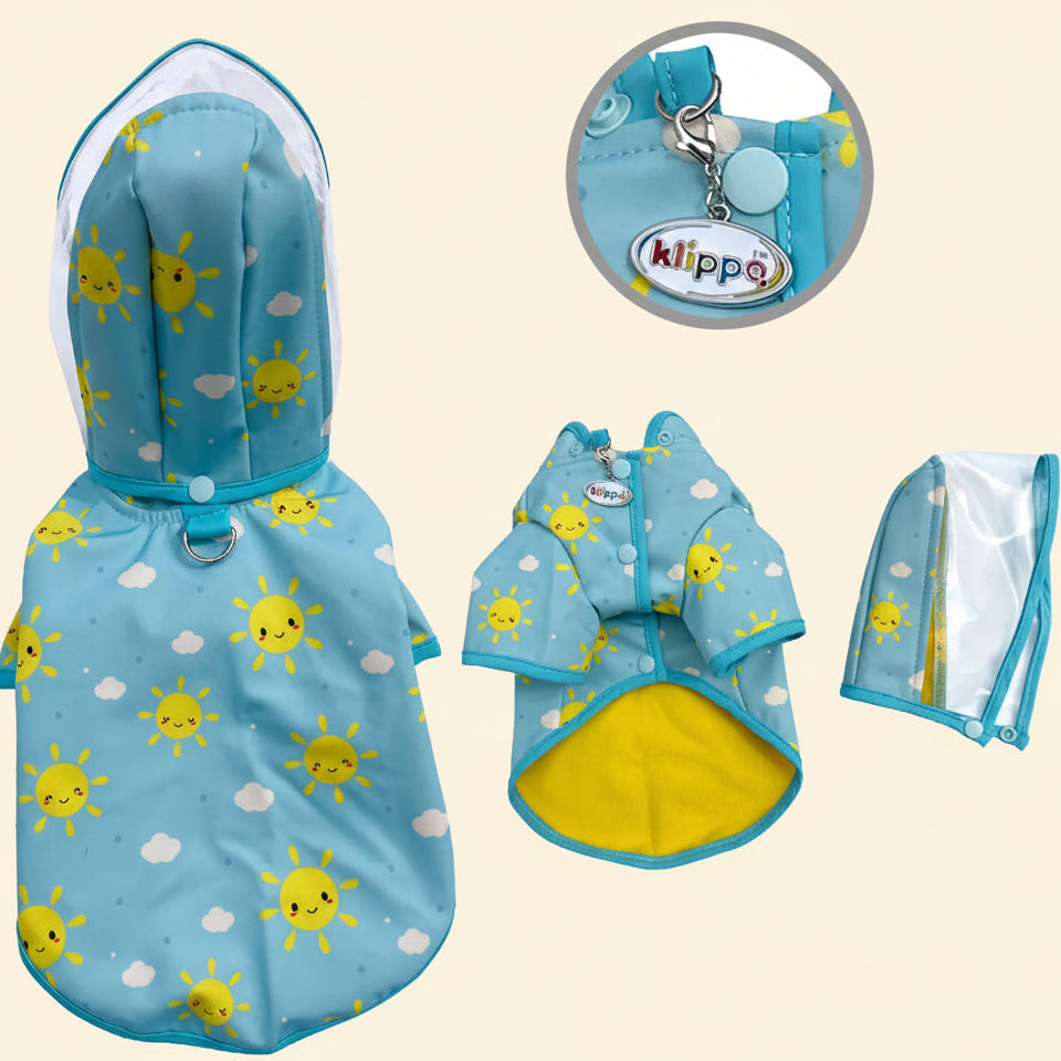 Clear View Happy Sunshine Raincoat with Fleece Lining and Detachable Hood