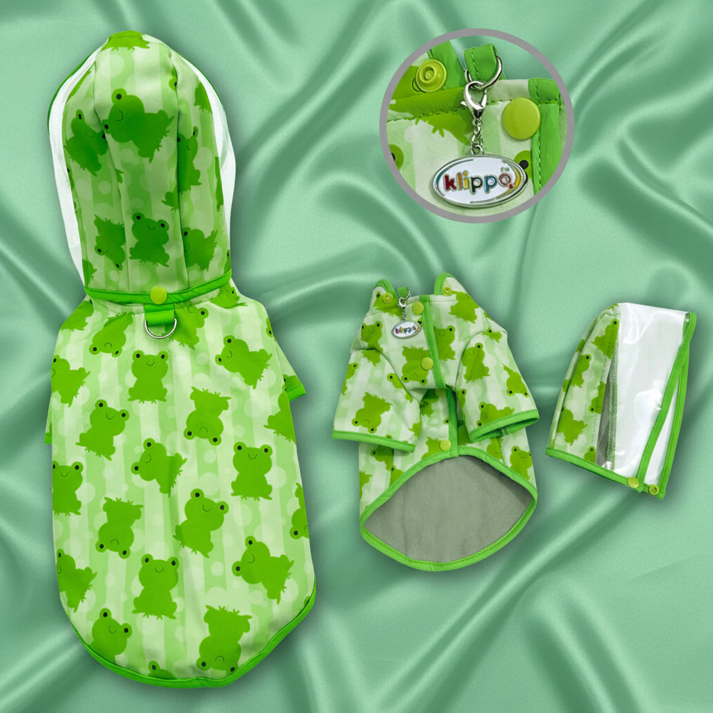 Clear View Froggy Raincoat with Fleece Lining and Detachable Hood