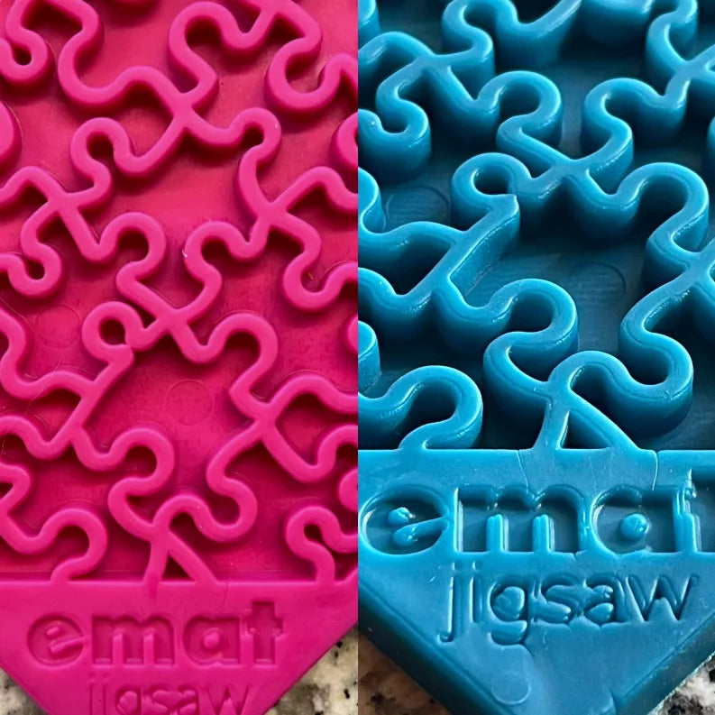 Lick Mat Bundle-Large Blue Jigsaw & Large Pink Jigsaw