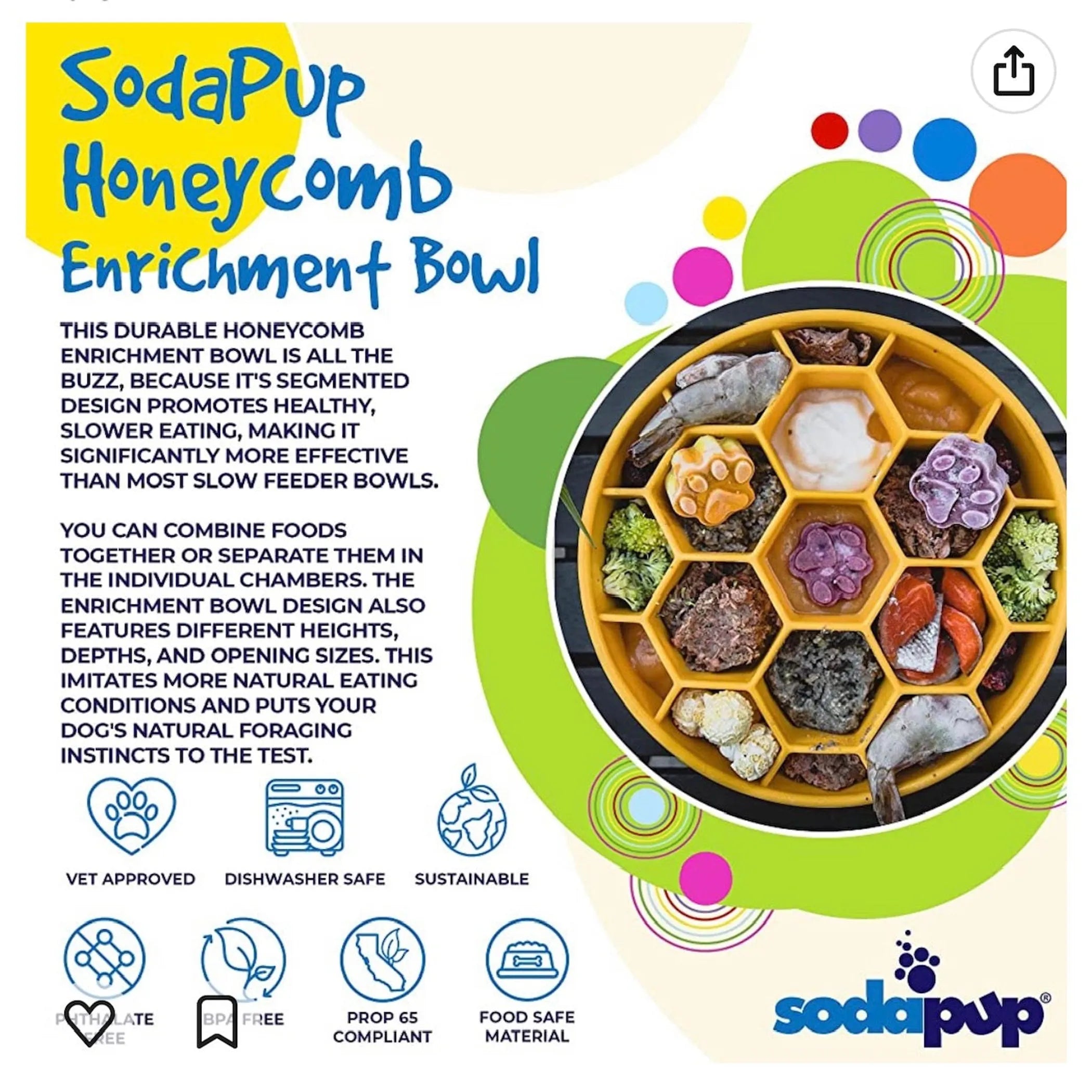 Enrichment slow feeder Honeycomb Dog Bowl